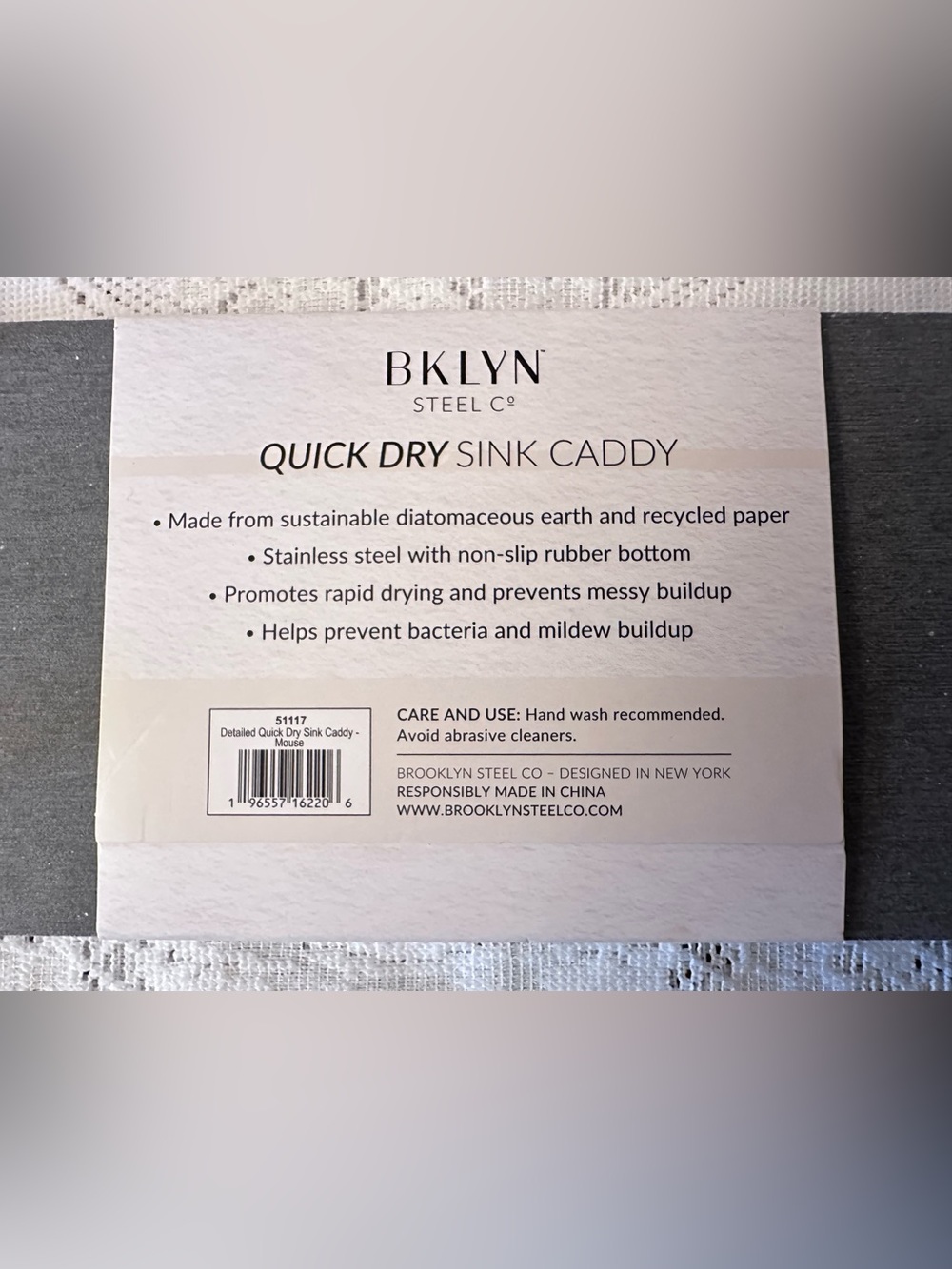 BKLYN Steel Core Quick Dry Sink Caddy - Dark Gray - Picture 5 of 6
